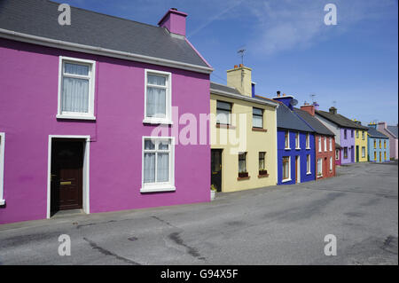 Colourful houses, Eyeries, Ring of Beara, County Cork, Ireland Stock Photo