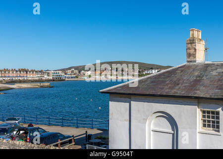 England Dorset Swanage The sailing club from Peveril Point  Adrian Baker Stock Photo