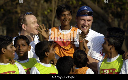 CRICKET Flintoff Children Stock Photo