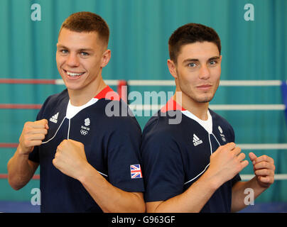 Pat McCormack (left) and Josh Kelly during the Olympics team announcement at the English Institute of Sport, Sheffield. Stock Photo