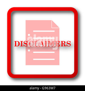 Disclaimers icon. Internet button on white background. Stock Photo