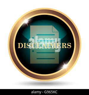 Disclaimers icon. Internet button on white background. Stock Photo