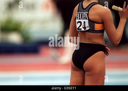 Athletics - BUPA Indoor Grand Prix - Birmingham. A pole vaulter prepares to start her run up Stock Photo