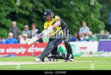 Hamish Marshall batting for Gloucestershire during the NatWest T20 Blast match between Sussex Sharks and Gloucestershire at the Arundel Castle Ground. June 26, 2016. Simon  Dack / Telephoto Images Stock Photo