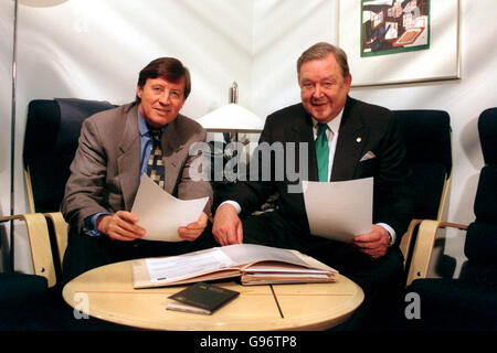 UEFA President Lennart Johansson, left, shakes hands with FIFA ...