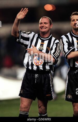 Paul Gascoigne back in the Black and White of Newcastle at Peter Beardsleys testimonial tonight (weds) v Select XI's and Celtic's Stock Photo