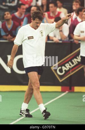 Soccer - Carling London Masters Five-A-Side Tournament - London Arena. Tottenham Hotspur's Glenn Hoddle celebrates a goal Stock Photo