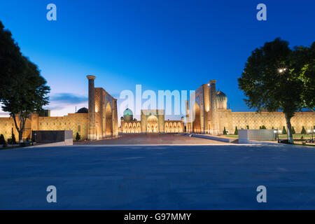 Registan Square in Samarkand, Uzbekistan. Stock Photo