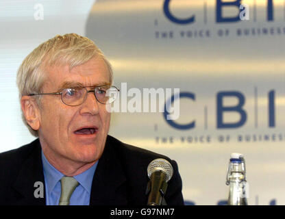 The new CBI Director-General Richard Lambert speaks during a news conference at the CBI HQ in London, Thursday March 23, 2006. Mr Lambert, 61, the former editor of the Financial Times, will take over as Director-General of the CBI in July after beating hundreds of other candidates for the job. He admitted today it would be a difficult task to take over from Sir Digby Jones who is stepping down after more than six years in the post. See PA Story INDUSTRY CBI. PRESS ASSOCIATION Photo. Photo credit should read: Michael Stephens/PA. Stock Photo