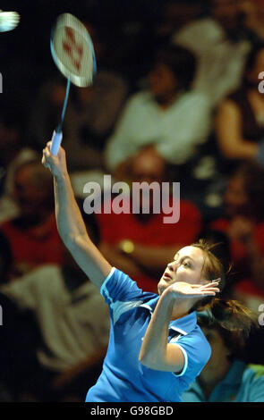 Scotland's Susan Hughes in action against Malaysia's Mew Choo Wong during the Women's Singles semi-final match at Melbourne Exhibition Centre, during the 18th Commonwealth Games in Melbourne, Australia, Friday March 24, 2006. PRESS ASSOCIATION Photo. Photo credit should read: Sean Dempsey/PA. Stock Photo