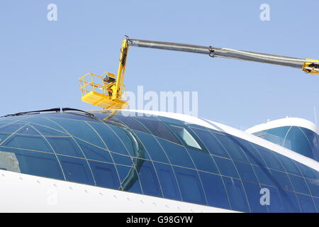 Luxury yacht maintenance Stock Photo