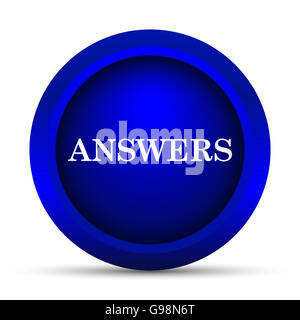 Answers icon. Internet button on white background. Stock Photo