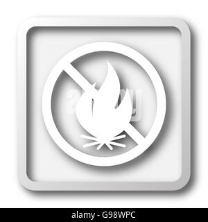 Fire forbidden icon. Internet button on white background. Stock Photo