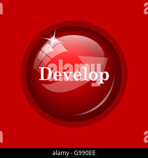 Develop icon. Internet button on white background Stock Photo - Alamy