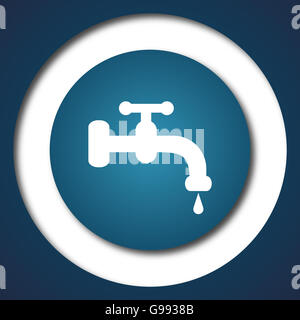 Water tap icon. Blue internet button on white background Stock Photo ...