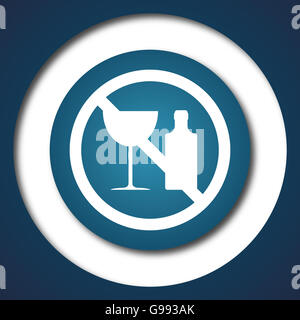 No alcohol icon. Internet button on white background. Stock Photo