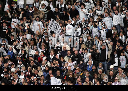 Soccer - Tennents Scottish Cup - Semi-Final - Gretna v Dundee - Hampden Park. Gretna fans show support for their side Stock Photo