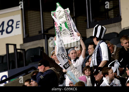 Soccer - Tennents Scottish Cup - Semi-Final - Gretna v Dundee - Hampden Park. Gretna fans show support for their side Stock Photo