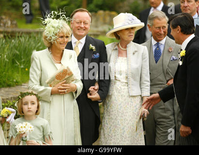 Andrew Parker Bowles and wife at the wedding of Tom Parker Bowles and ...