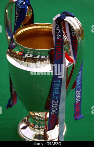 Soccer - UEFA Champions League - Final - Barcelona v Arsenal - Stade de France. The UEFA Champions League Trophy on display Stock Photo