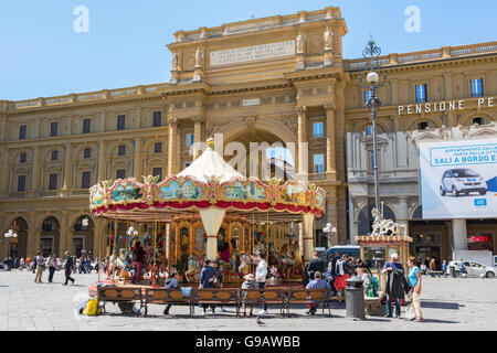 Carousel at the Piazza della Repubblica in Florence Stock Photo