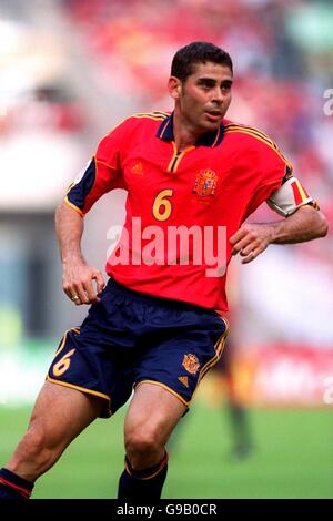 Soccer - Euro 2000 - Group C - Slovenia v Spain. Fernando Hierro, Spain Stock Photo