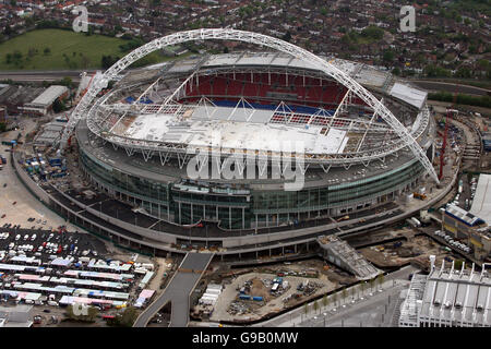 Aerial Views of London. An aerial view of the new Wembley Stadium Stock Photo