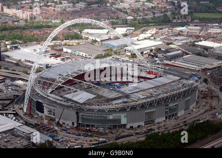 Aerial Views of London. An aerial view of the new Wembley Stadium Stock Photo