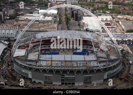 Aerial Views of London. An aerial view of the new Wembley Stadium Stock Photo