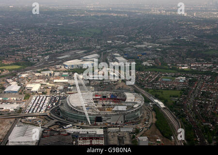 Aerial Views of London. An aerial view of the new Wembley Stadium Stock Photo