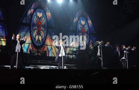 Take That perform at Wembley Arena, north London. Stock Photo
