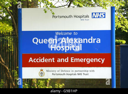 General view of the Queen Alexandra Hospital in Cosham near Portsmouth. Stock Photo