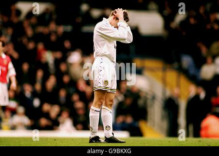 Soccer - FA Carling Premiership - Leeds United v Arsenal. Leeds United's Alan Smith rues a missed chance Stock Photo