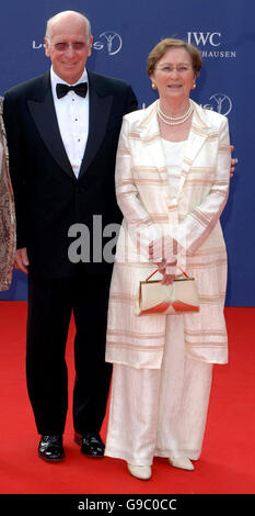 Sir Bobby Charlton and wife Lady Norma Charlton arrive at the Laureus World Sports Awards 2006, at the Parc del Forum, Barcelona, Spain. Stock Photo