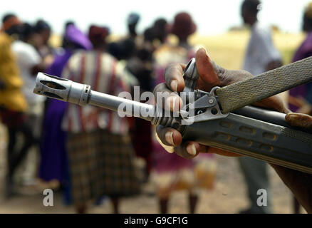 Embargoed to 0001 Monday June 19 People from the Kenyan Pastorlist tribe Takana and Merile tribe from Ethiopia, gather for peace talks one mile from the Ethiopian Border in Todonganya Kenya. Stock Photo