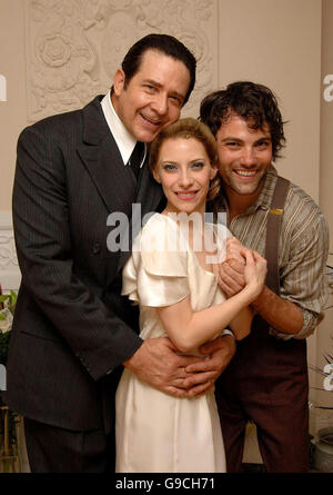 (Left to Right) Actor Philip Quast, Argentinian actress Elena Roger (who plays Eva Peron) and actor Matt Rawle, during the first night of the Lord Andrew Lloyd Webber and Sir Tim Rice musical Evita, at the Adelphi Theatre, central London. Picture date: Wednesday 21 June 2006. Photo Credit should read: Ian West/PA Stock Photo