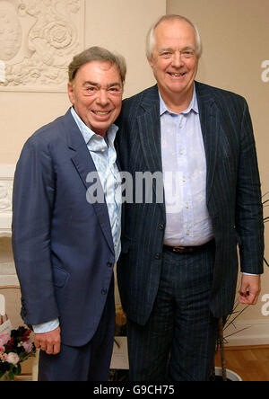 Lord Andrew Lloyd Webber (left) and Sir Tim Rice, during the first night of the Lord Andrew Lloyd Webber and Sir Tim Rice musical Evita, at the Adelphi Theatre, central London. Picture date: Wednesday 21 June 2006. Photo Credit should read: Ian West/PA Stock Photo