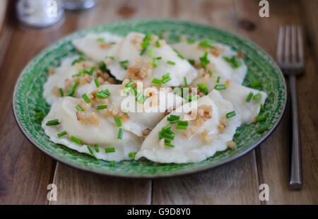 Dumplings filled with cheese and potatoes Stock Photo