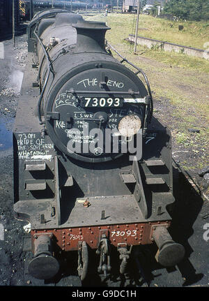 The end of steam on the Southern is highlighted by Salisbury BR Standard 5 4–6–0 No. 73093. This engine was broken up by Cashmor Stock Photo