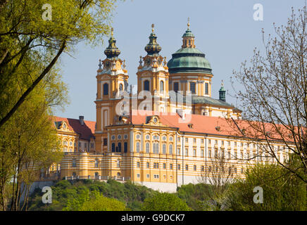 Stift Melk, Melk Abbey, Melk an der Donau, Wachau region, Lower Austria, Austria, Europe Stock Photo