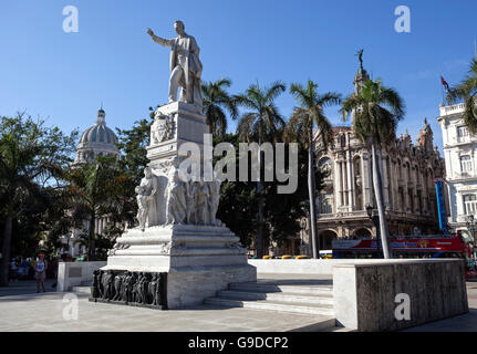 Statue of the Cuban national hero and fighter for independence Jose Martí, Parque Central, Havana, Cuba Stock Photo