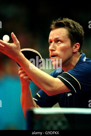 Sydney 2000 Olympics - Table Tennis - Men's Singles Final Stock Photo