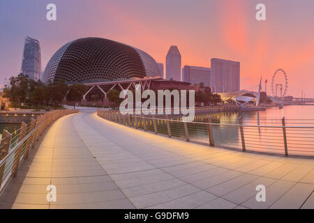 Singapore Skyline and view of skyscrapers on Marina Bay Stock Photo