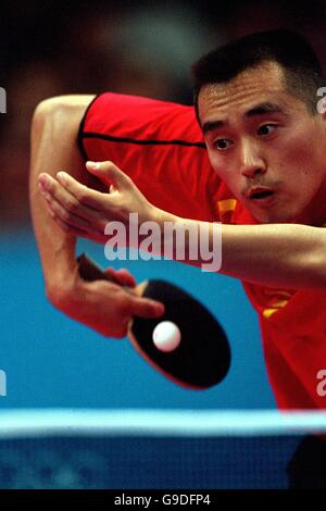 Sydney 2000 Olympics - Table Tennis - Men's Singles Final. China's Linghui Kong in action on his way to a Gold medal Stock Photo