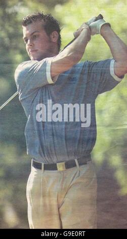 England Golfer car accident Stock Photo