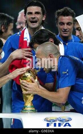 Italy's Alessandro Del Piero admires the FIFA World Cup Stock Photo