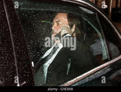 Deputy Prime Minister John Prescott leaves his London home, after his office confirmed that Westminster's sleaze watchdog had launched a preliminary inquiry into allegations surrounding Mr Prescott and claims that he had meetings with the American billionaire behind the company which owns the Millennium Dome. Stock Photo