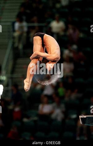 Sydney 2000 Olympics - Diving - Men's 10m Platform - Preliminary. China's Liang Tian in action on the 10m platform Stock Photo