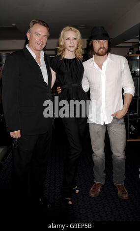 Sam Neill, Cate Blanchett and Martin Henderson arriving for the UK premiere of Little Fish, at the Curzon Soho, central London.Sam Neill and his step-daughter Maiko arrive for the UK premiere of Little Fish, at the Curzon Soho, central London. Picture date: Sunday 16 July, 2006. Photo credit should read: Yui Mok/PA. Stock Photo