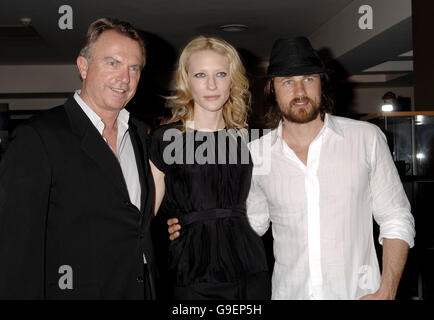 Sam Neill, Cate Blanchett and Martin Henderson arriving for the UK premiere of Little Fish, at the Curzon Soho, central London.Sam Neill and his step-daughter Maiko arrive for the UK premiere of Little Fish, at the Curzon Soho, central London. Picture date: Sunday 16 July, 2006. Photo credit should read: Yui Mok/PA. Stock Photo